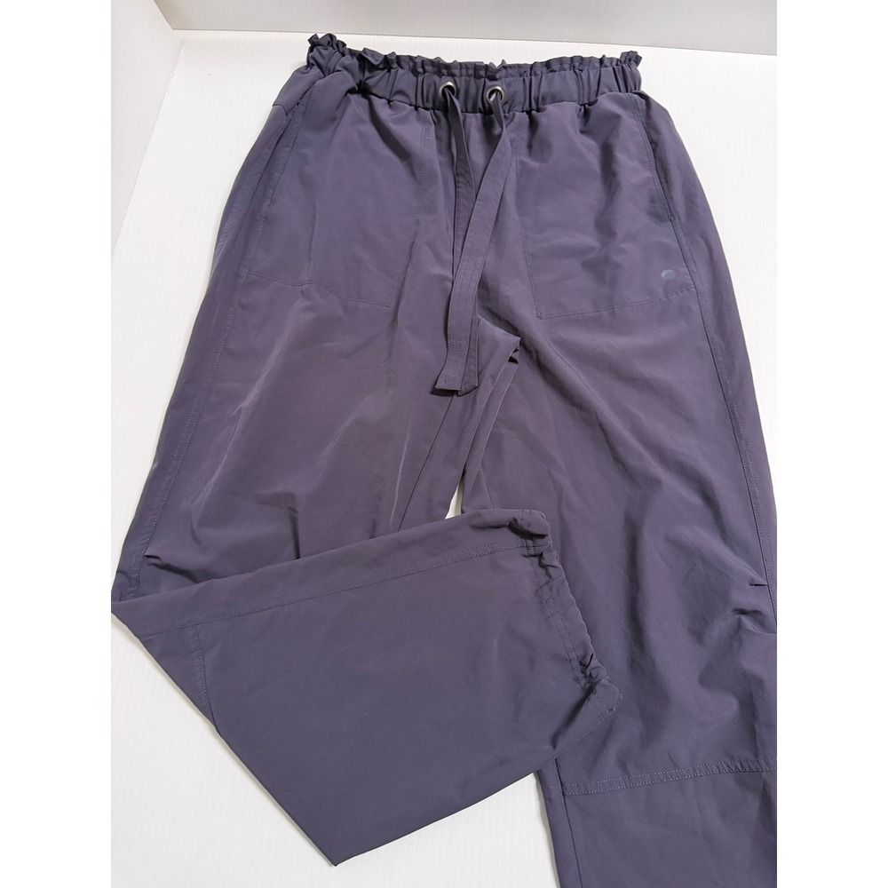 Apana Womens Purple Drawstring Paperbag Waist Hiking Jogger Pants Size S